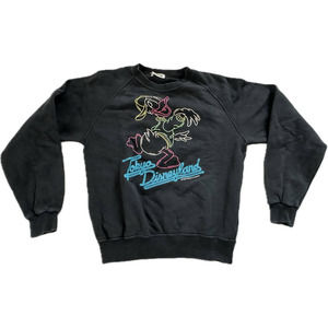 Vintage Tokyo Disneyland Donald Duck Kids Youth Small Black Sweatshirt VTG